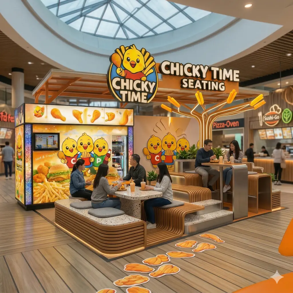 Restaurant visual with customer-facing layout